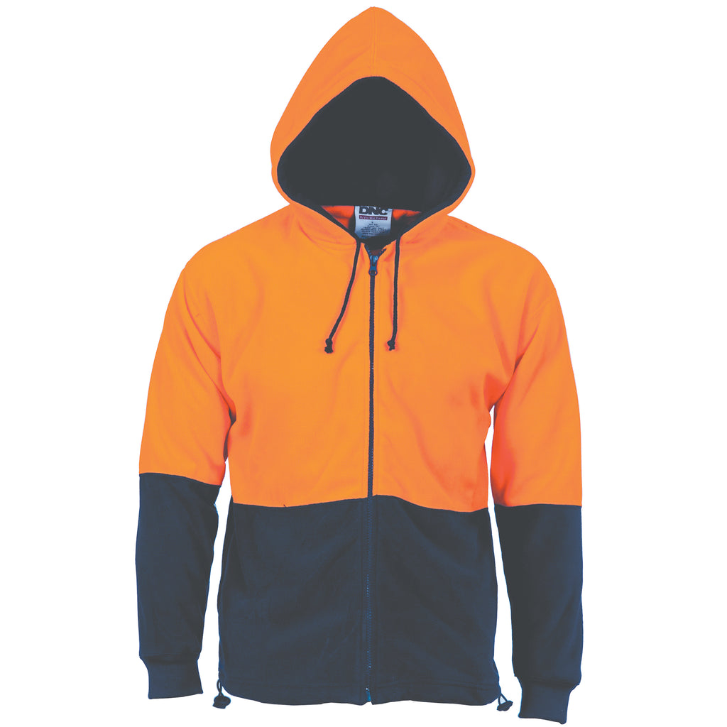 Hi-Vis Two Tone Full Zip Polar Fleece Hoodie | 3927