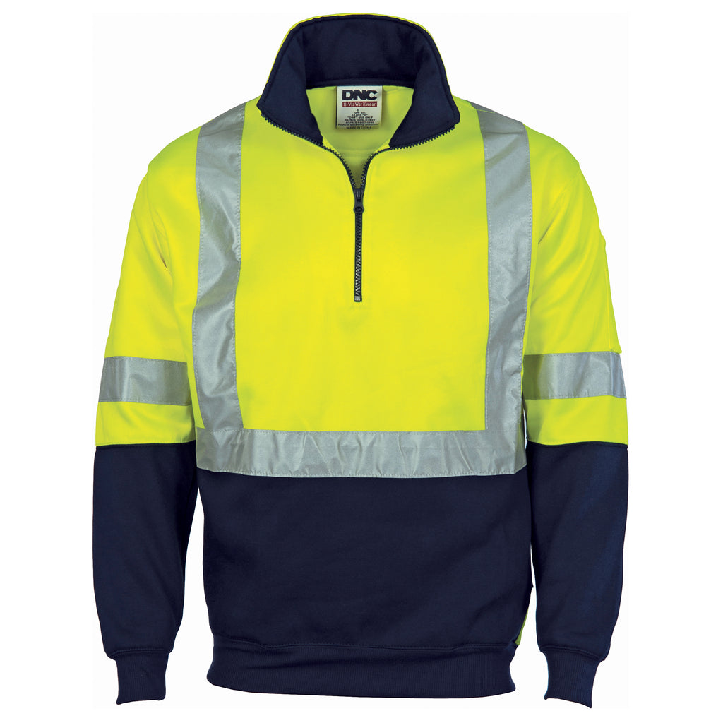 Hi-Vis Cross Back D/N Two Tone 1/2 Zip Fleecy | 3929