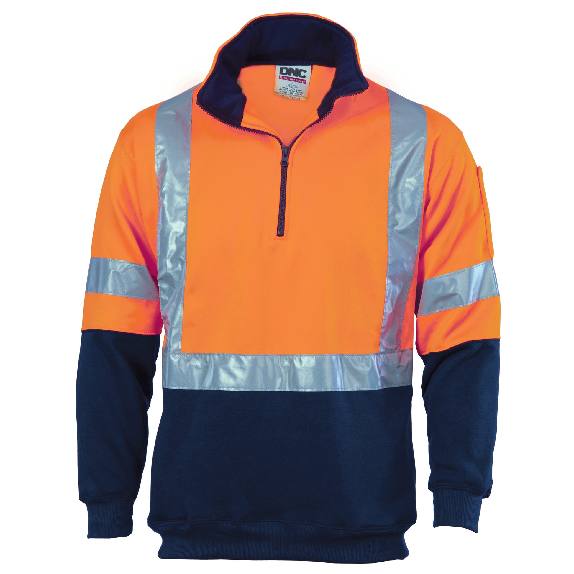 Hi-Vis Cross Back D/N Two Tone 1/2 Zip Fleecy | 3929