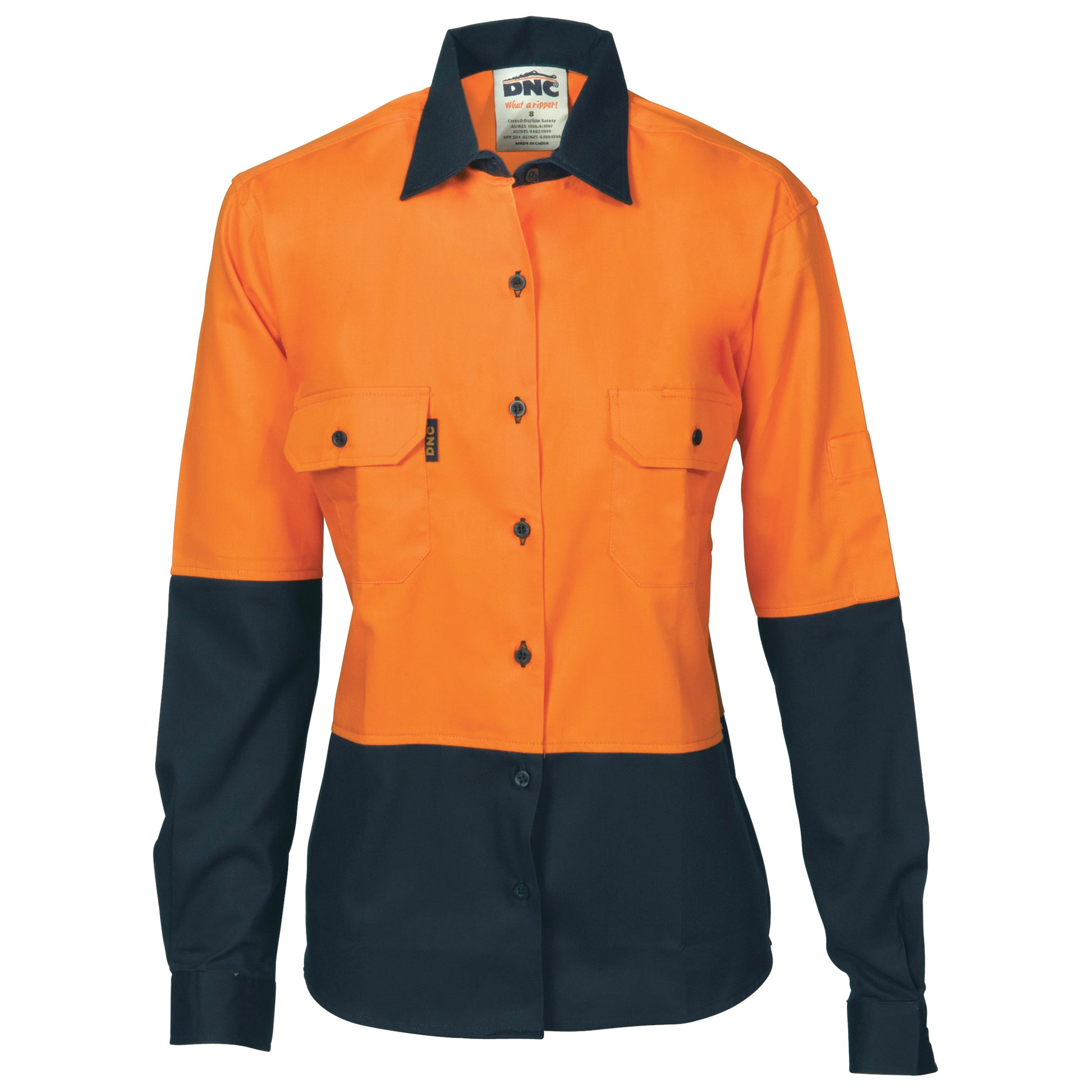 Ladies Hi-Vis Two Tone Cott On
Drill Shirt - Long Sleeve | 3932