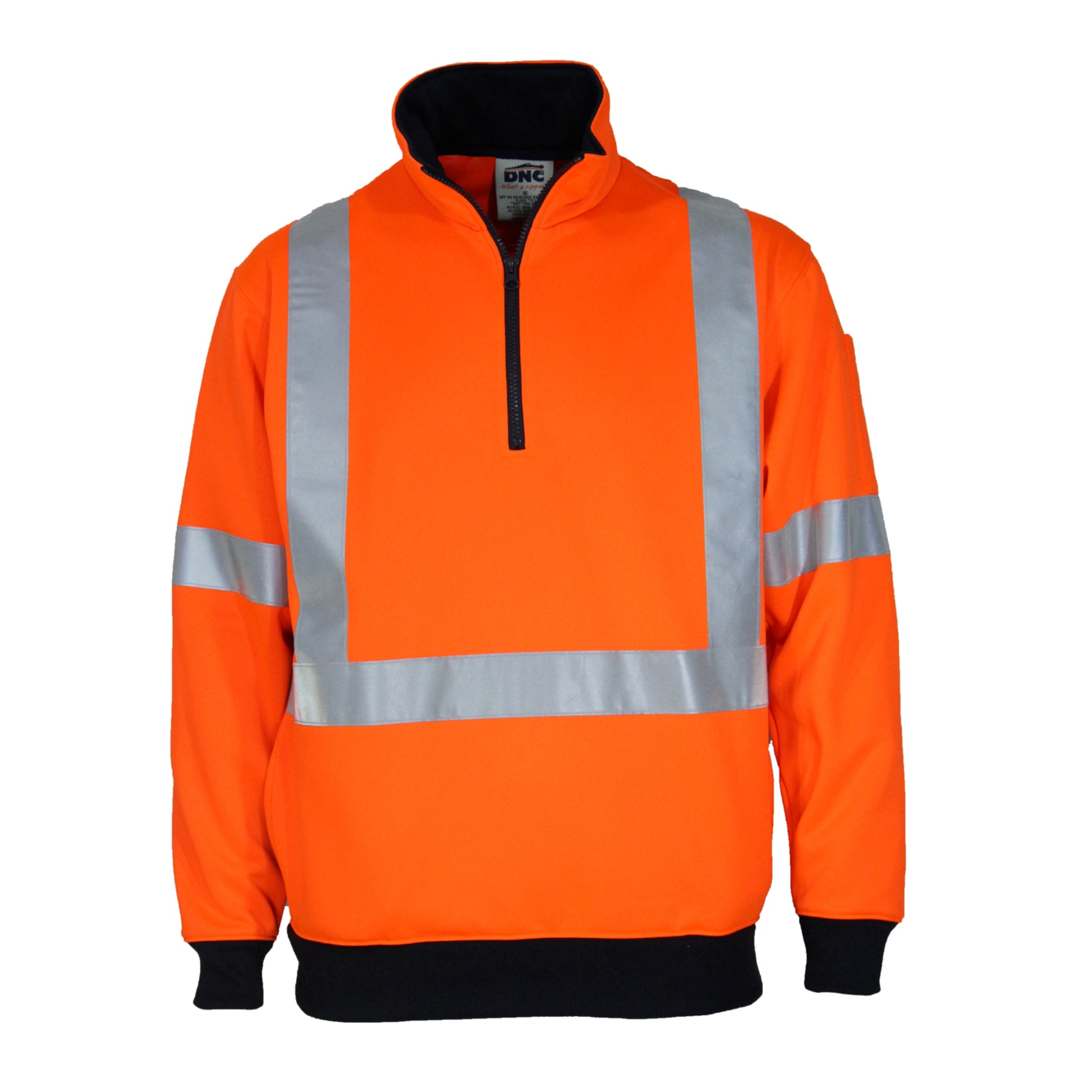 Hi-Vis 1/2 Zip X Back Fleecy Jumper | 3933