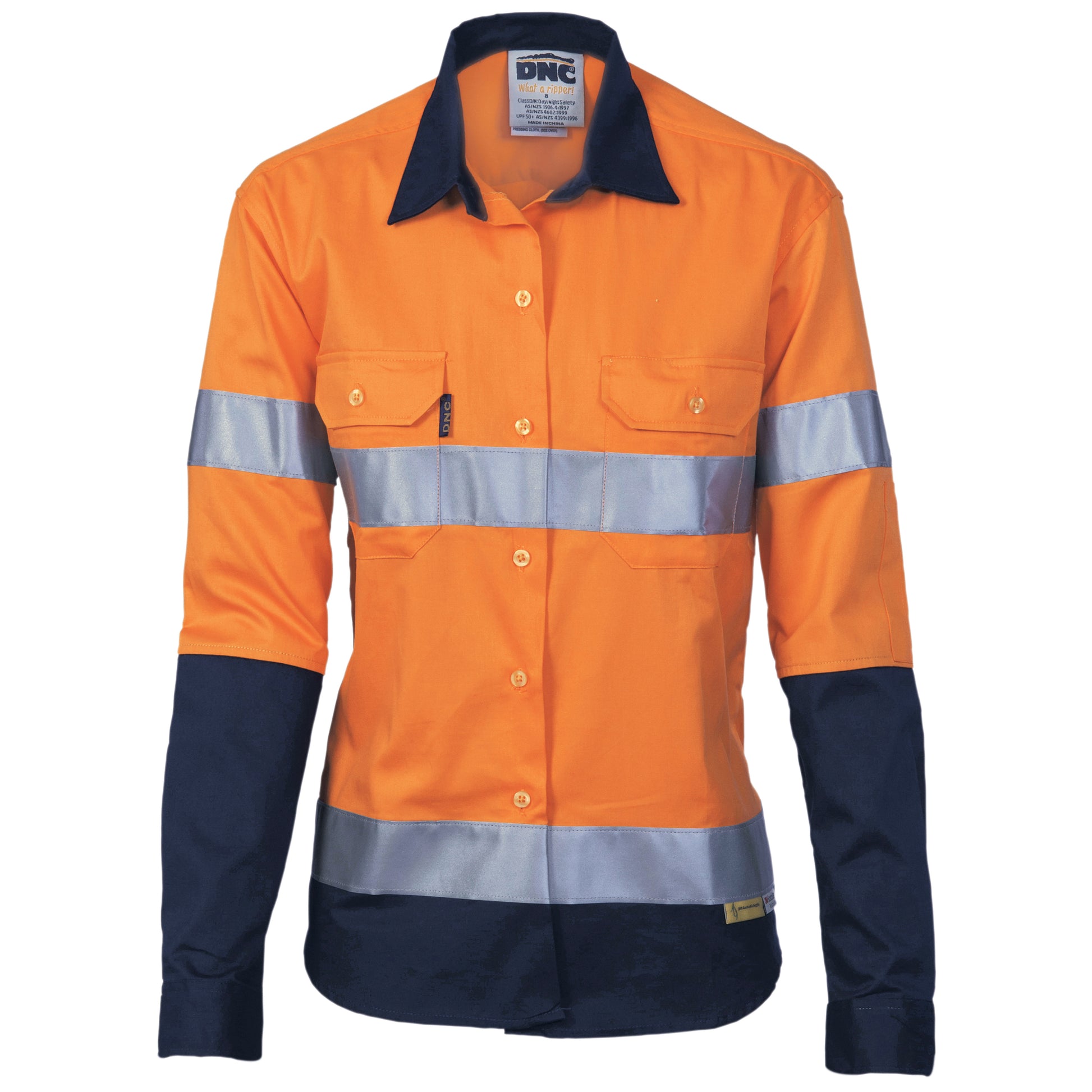 Ladies Hi-Vis Two Tone Drill Shirt
With 3M R/Tape - Long Sleeve | 3936