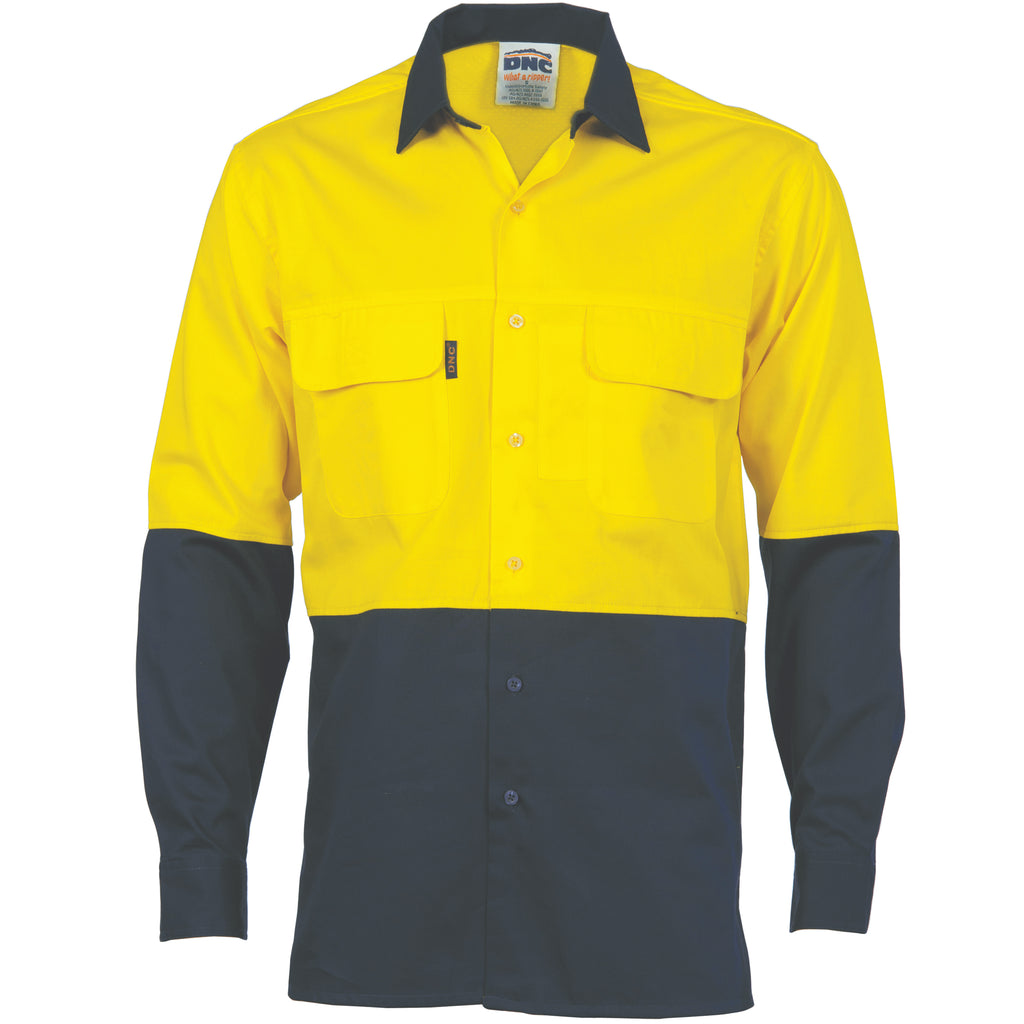 Hi-Vis 3 Way Cool-Breeze Cotton Shirt -
Long Sleeve | 3938