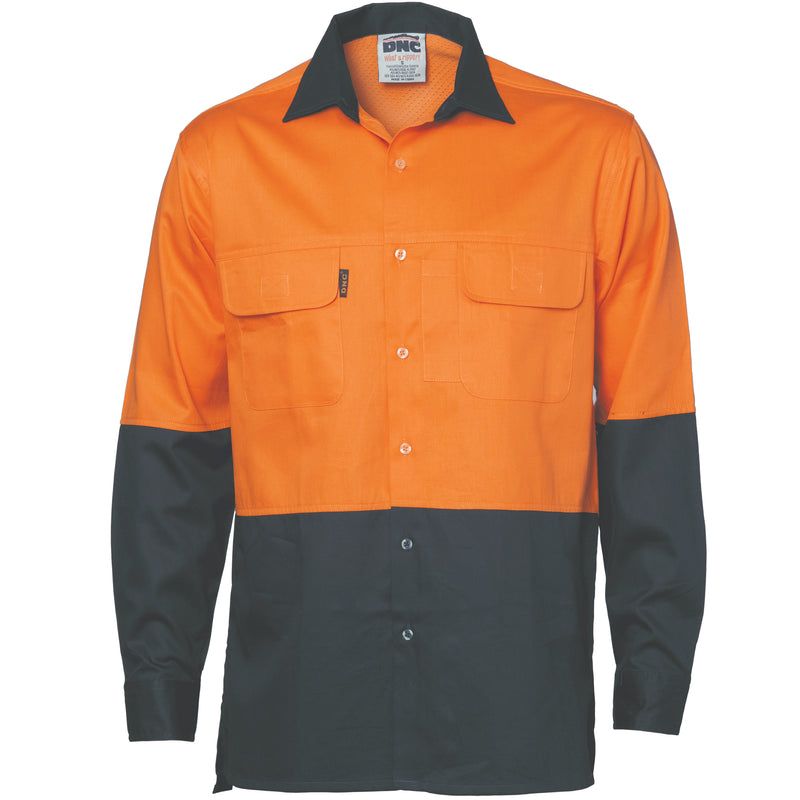 Hi-Vis 3 Way Cool-Breeze Cotton Shirt -
Long Sleeve | 3938