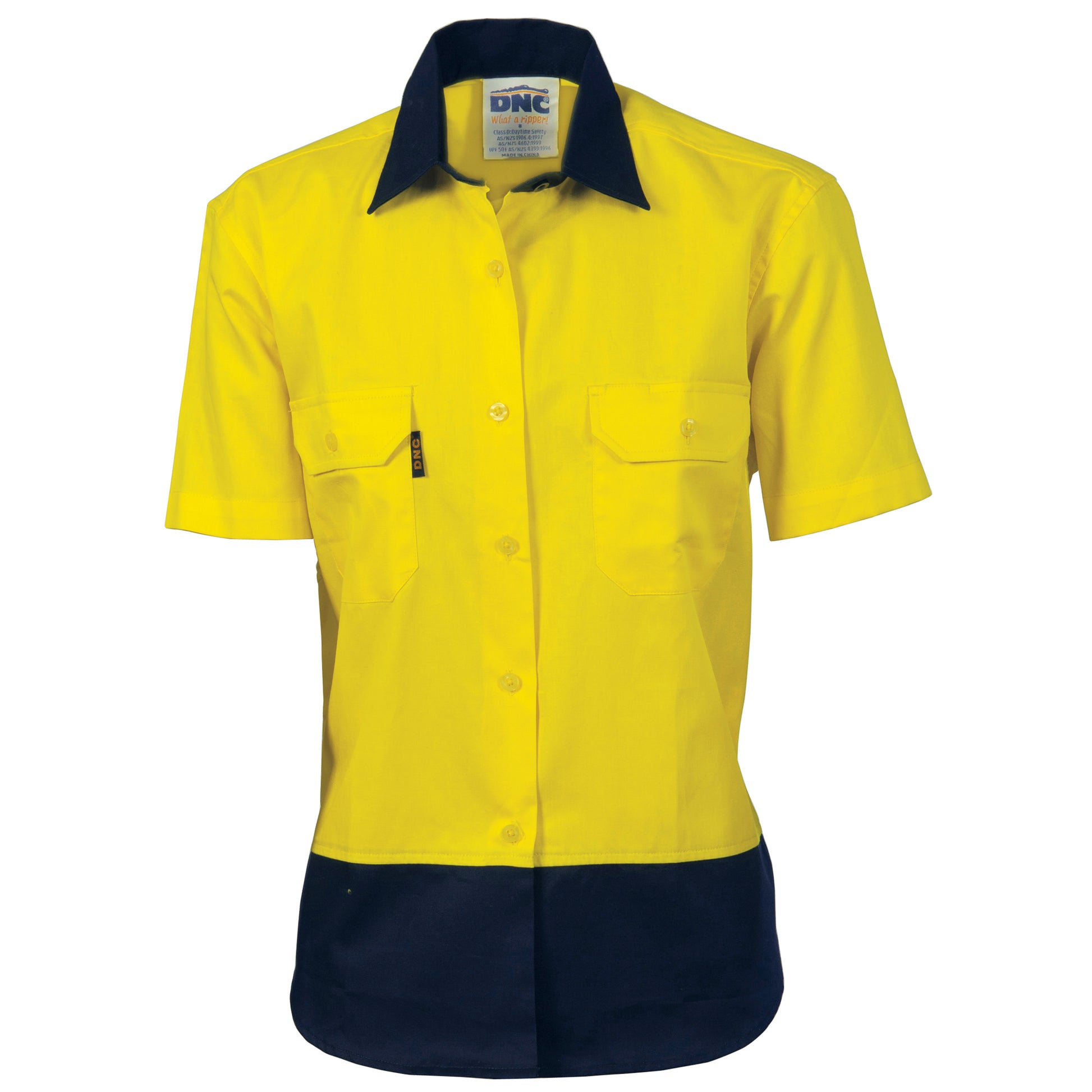 Ladies Hi-Vis 2 Tone Cool-Breeze Cotton Shirt - Short Sleeve | 3939