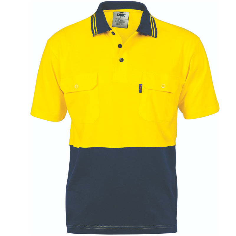 Hi-Vis Cool-Breeze 2 Tone Cotton Jersey Polo
Shirt With Twin Chest Pocket - S/S | 3943