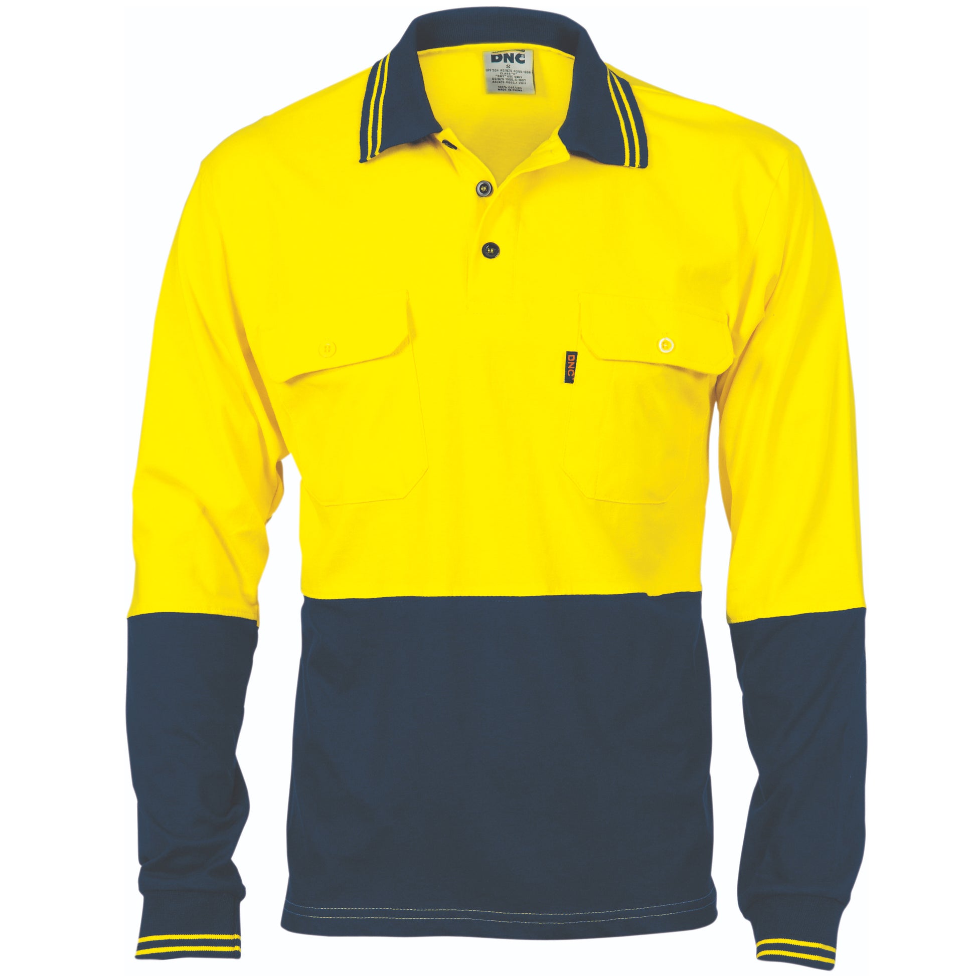 Hi-Vis Cool-Breeze 2 Tone Cotton Jersey Polo
Shirt With Twin Chest Pocket - L/S | 3944
