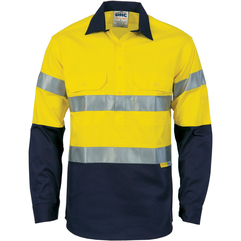 Hi-Vis Cool-Breeze Close Front Cotton Shirt
With 3M R/Tape - Long Sleeve | 3949