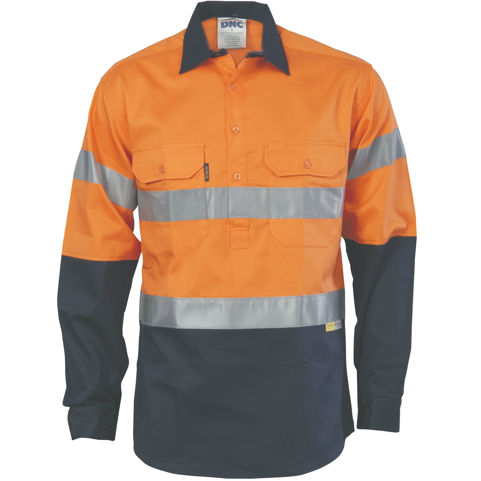 Hi-Vis Cool-Breeze Close Front Cotton Shirt
With 3M R/Tape - Long Sleeve | 3949