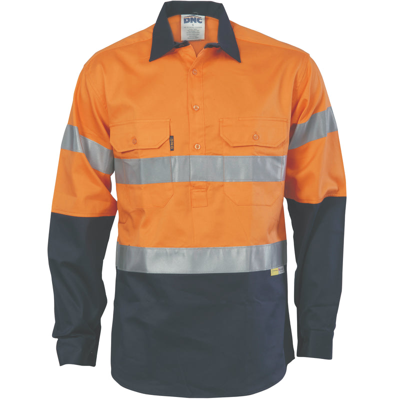 Hi-Vis Cool-Breeze Close Front Cotton Shirt
With 3M R/Tape - Long Sleeve | 3949
