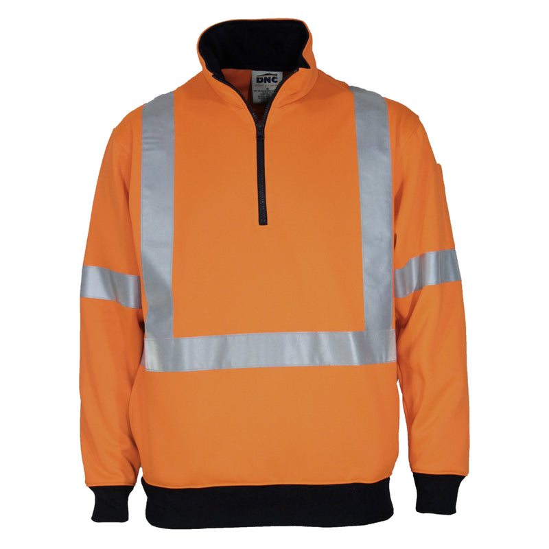 Hi-Vis X Back 1/2 Zip Cotton Jumper | 3952