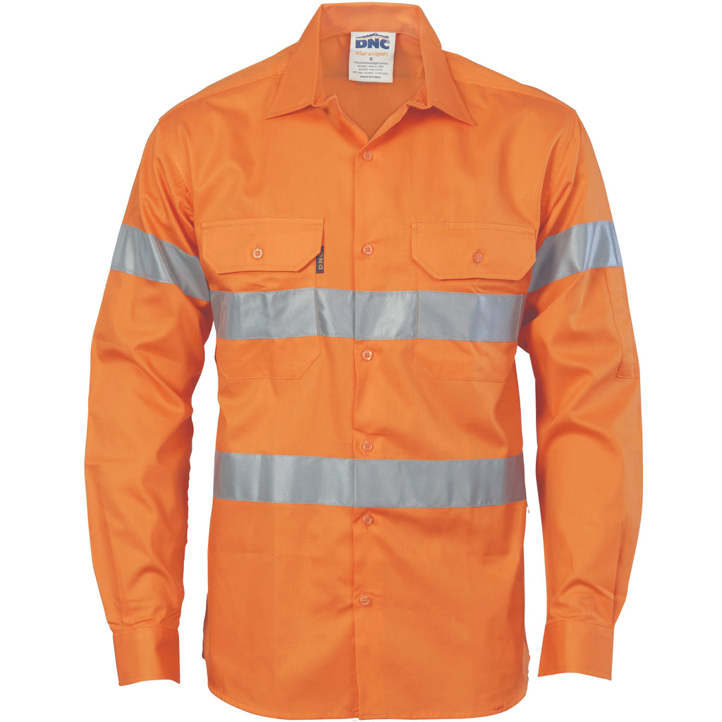 Hi-Vis Cool-Breeze Cotton Shirt With Generic
R/Tape - Long Sleeve | 3967