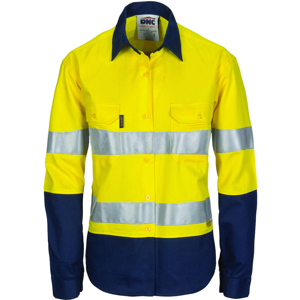 Ladies Hi-Vis Two Tone Cool-Breeze Cott On Shirt
With 3M R/Tape - Long Sleeve | 3986