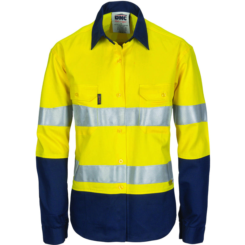 Ladies Hi-Vis Two Tone Cool-Breeze Cott On Shirt
With 3M R/Tape - Long Sleeve | 3986