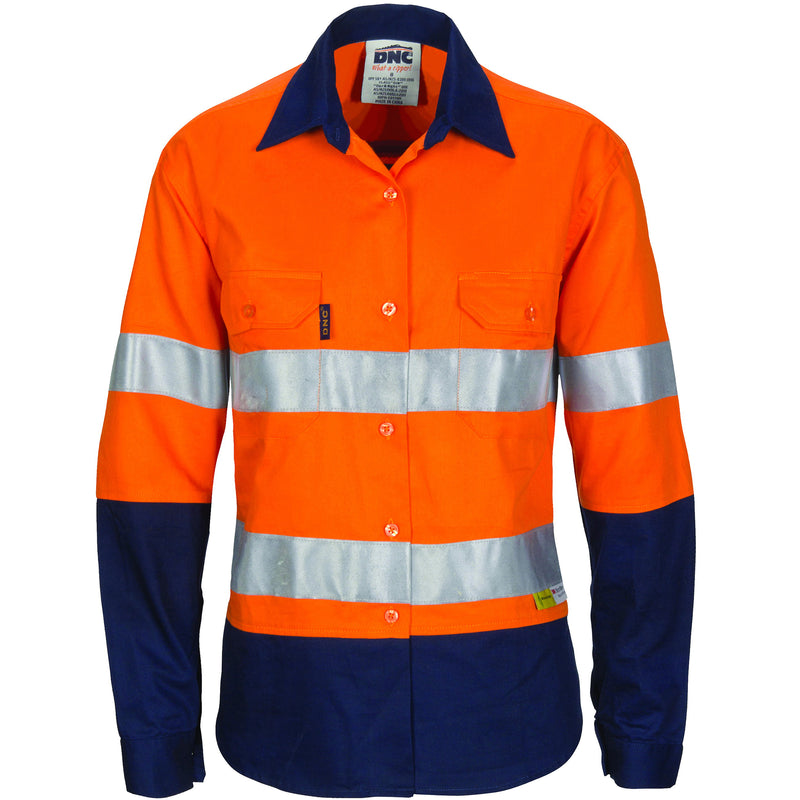 Ladies Hi-Vis Two Tone Cool-Breeze Cott On Shirt
With 3M R/Tape - Long Sleeve | 3986