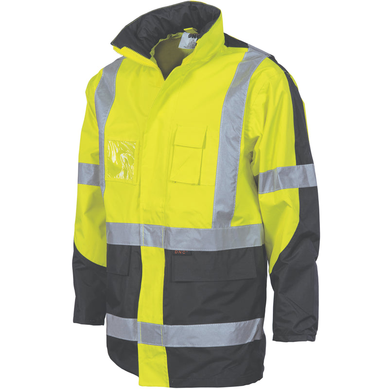 Hi-Vis 2 Tone Cross Back D/N '2 in 1'ù Contrast Rain Jacket | 3993
