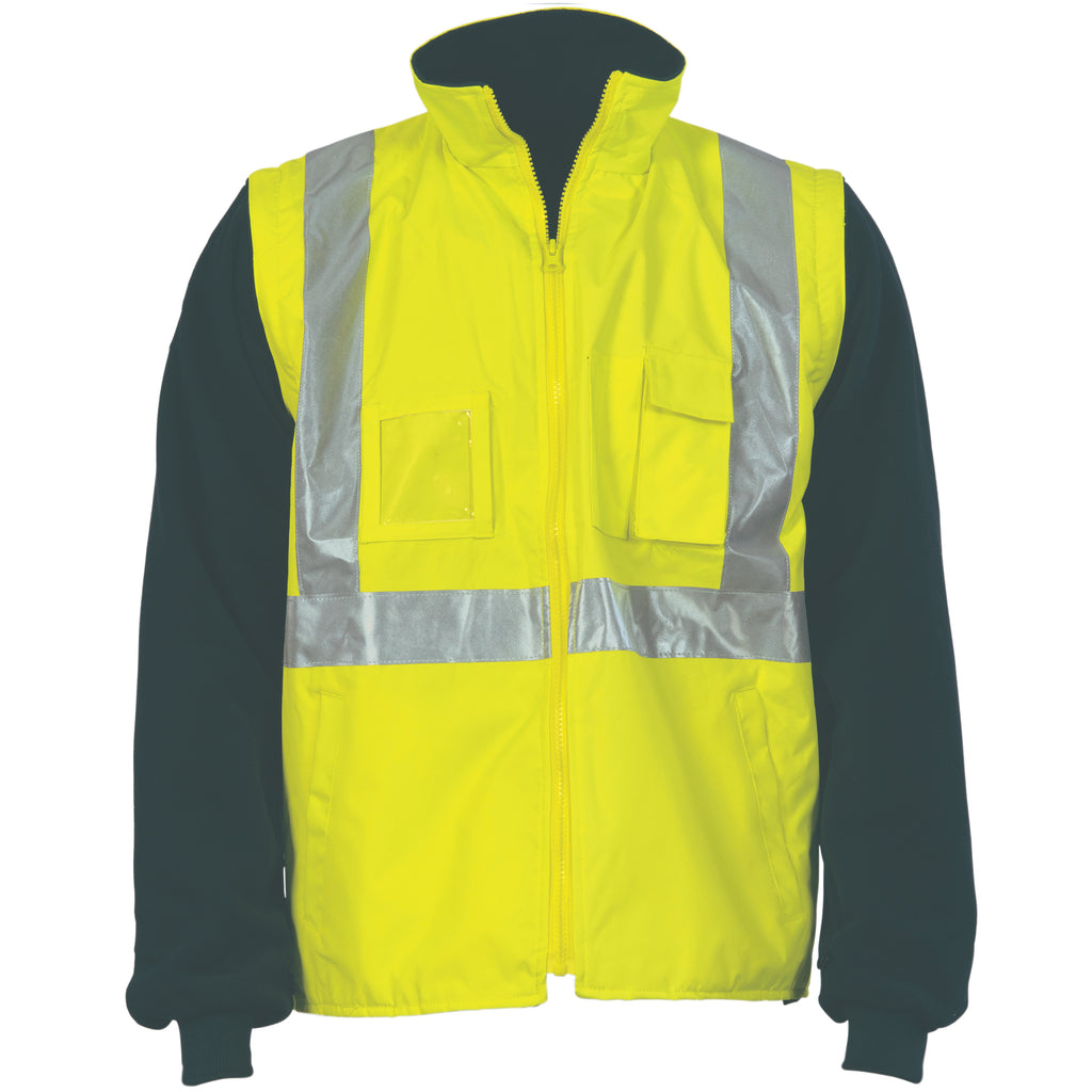 Hi-Vis Cross Back D/N '4 In 1'ù Zip Off Sleeve Reversible Vest | 3994
