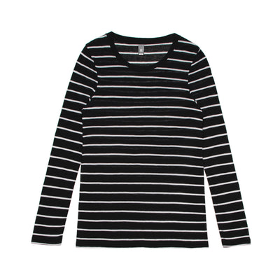 Wo's Fine Stripe L/S Tee | 4027