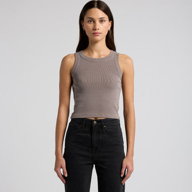 Wo's Faded Organic Rib Crop Tank | 4035