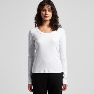 Wo's Organic Rib L/S Tee | 4075