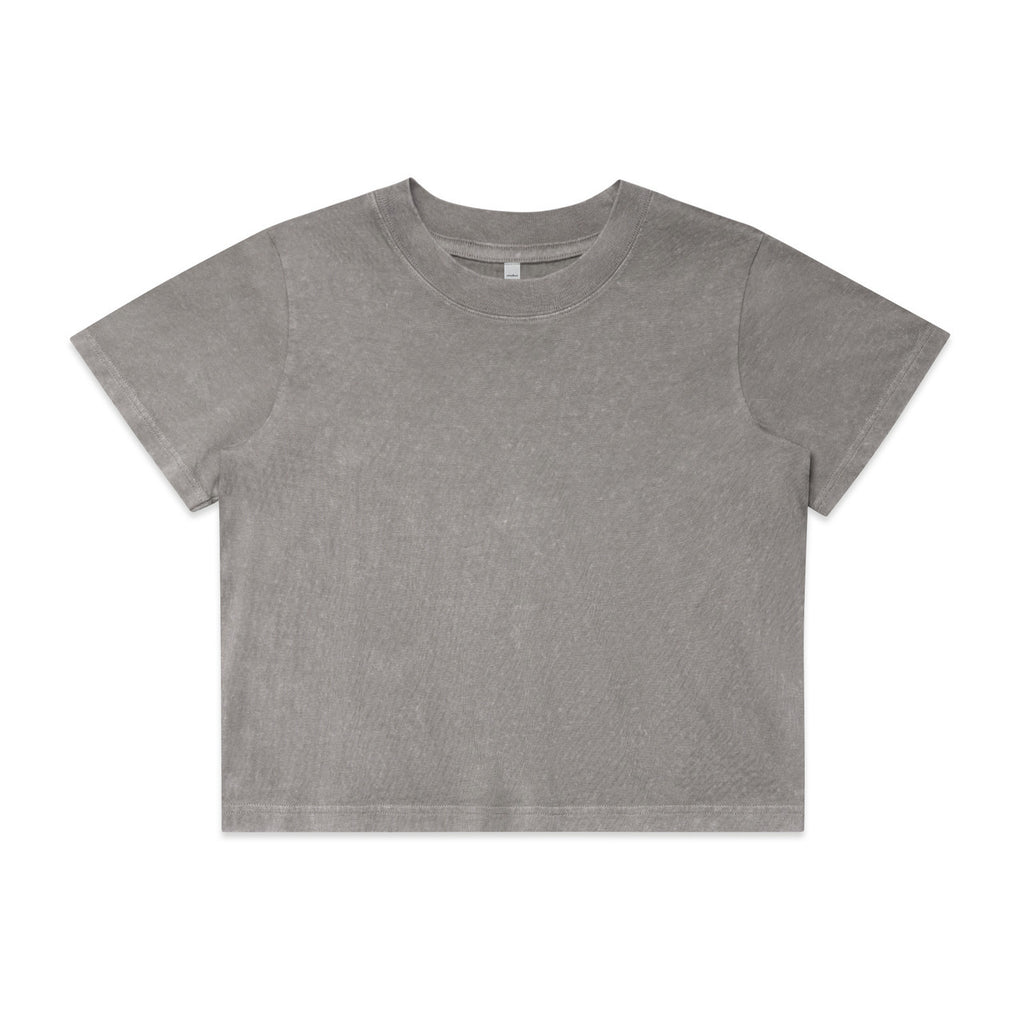 Wo's Stone Wash Heavy Crop Tee | 4086