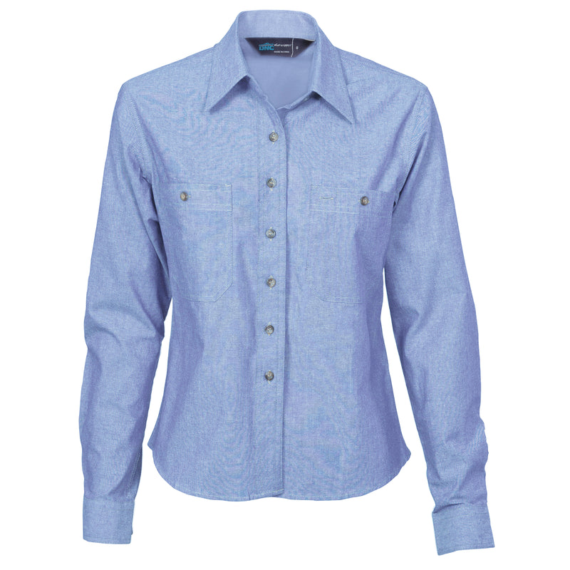 Ladies Cotton Chambray Shirt - Long Sleeve | 4106