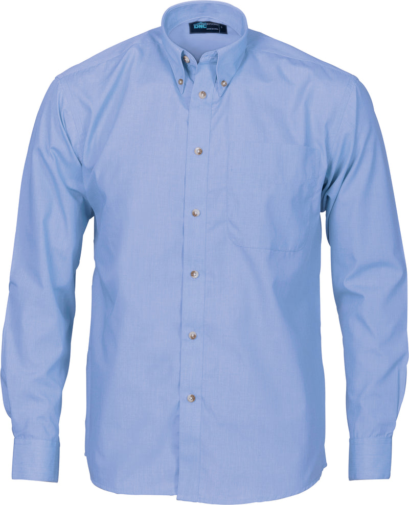 Polyester Cotton Chambray Business Shirt - Long Sleeve | 4122