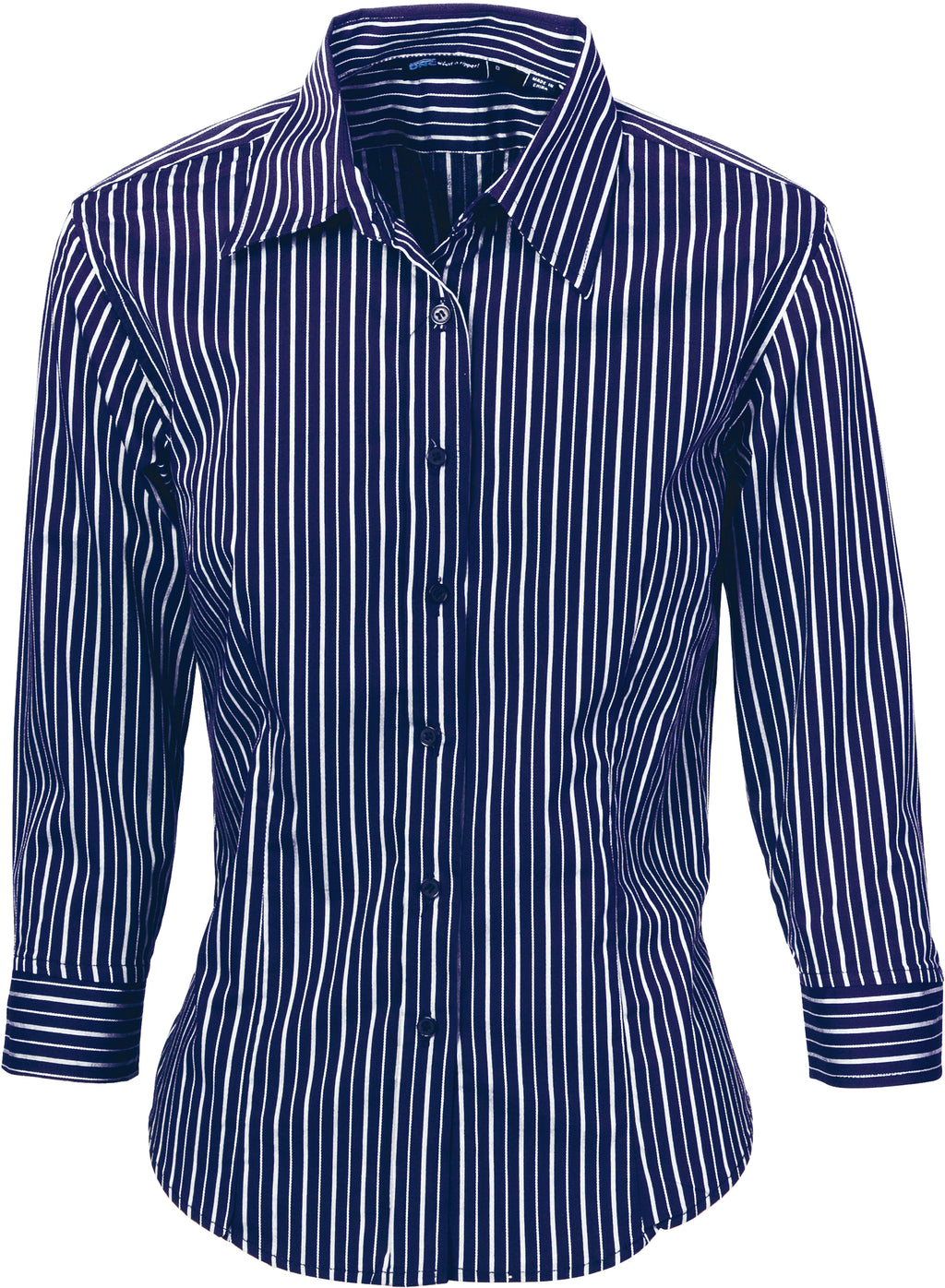 Ladies Stretch Yarn Dyed Contrast Stripe Shirts - 3/4 Sleeve | 4234