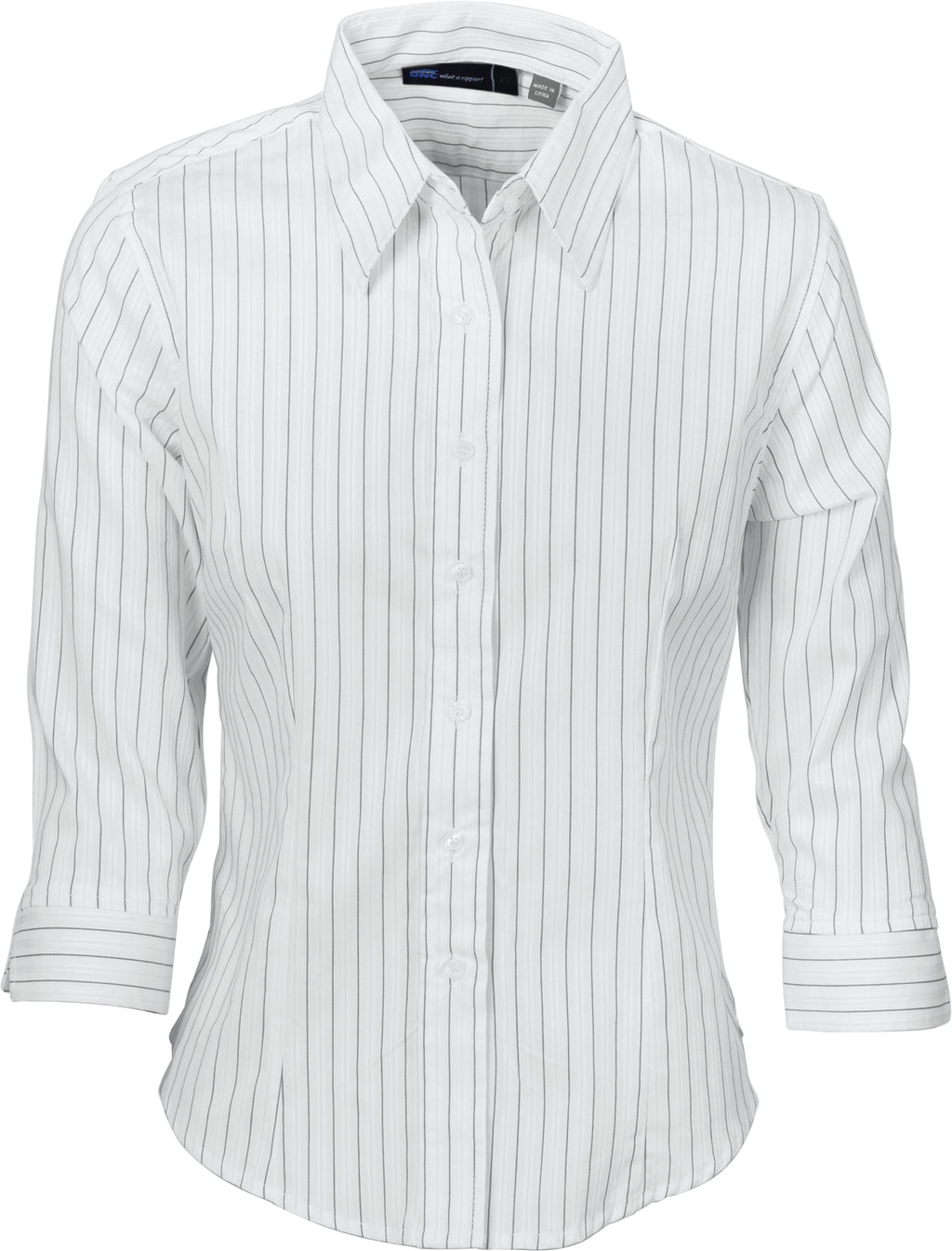 Ladies Stretch Yarn Dyed Contrast Stripe Shirts - 3/4 Sleeve | 4234