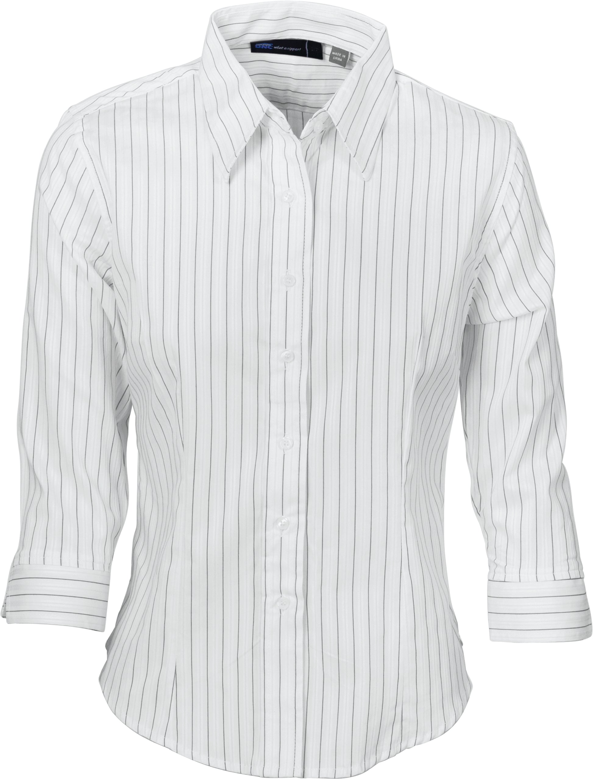 Ladies Stretch Yarn Dyed Contrast Stripe Shirts - 3/4 Sleeve | 4234