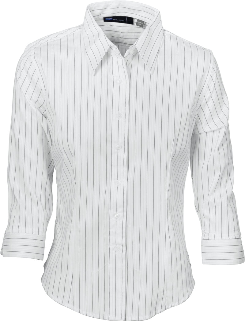 Ladies Stretch Yarn Dyed Contrast Stripe Shirts - 3/4 Sleeve | 4234