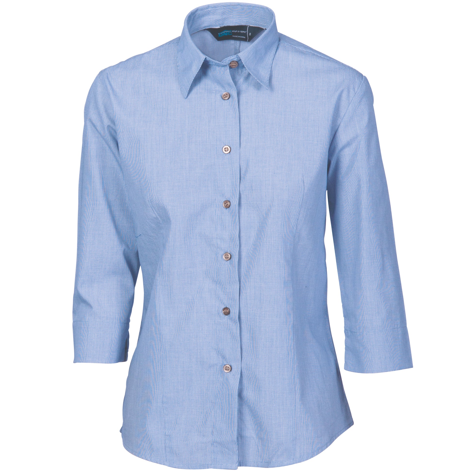 Ladies Classic Mini (Check) Houndstooth B.Shirt 3/4 Sleeve | 4254