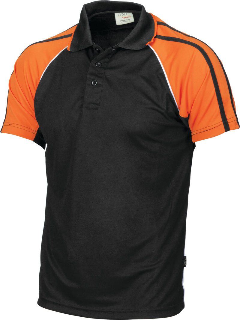 Cool-Breathe Twin Stripe Contrast Raglan Polo | 5222