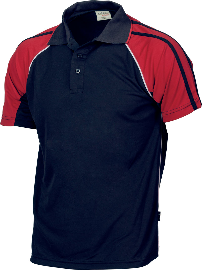 Cool-Breathe Twin Stripe Contrast Raglan Polo | 5222