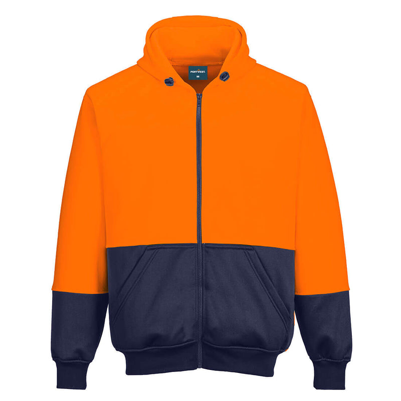 Hi-Vis Contrast Zipped Class D Hoodie | B327