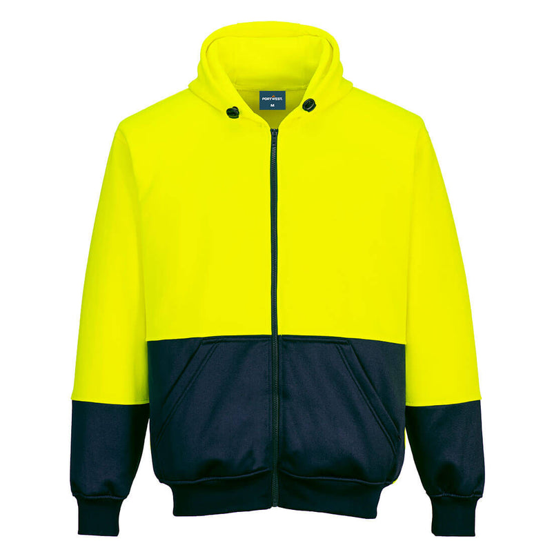 Hi-Vis Contrast Zipped Class D Hoodie | B327