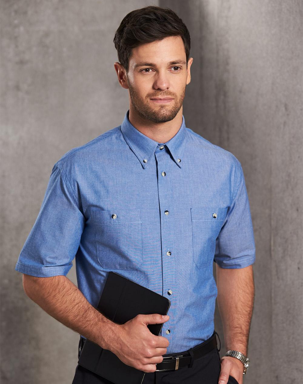 Mens w/f chambray shirt S/S | BS03S
