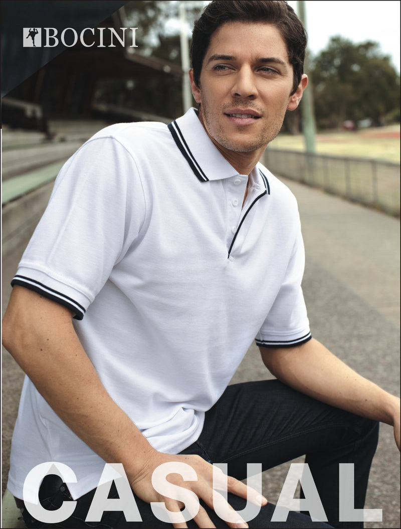 Mens Double Striped Polo | CP0422