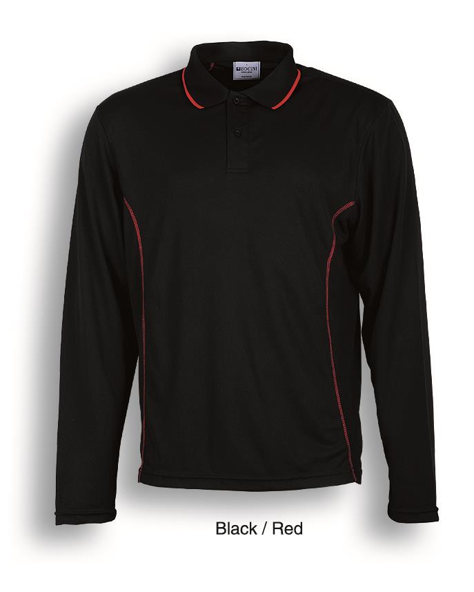 Stitch Feature Essentials-Men'S Long Sleeve Polo | CP0912