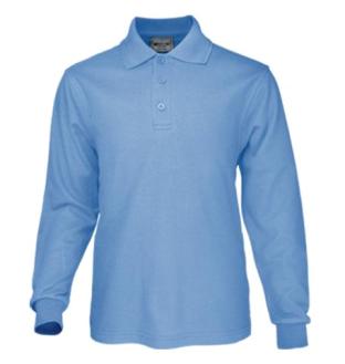 Plain Colour Poly Face Cotton Backing Long Sleeve Polo