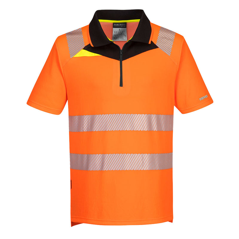 DX4 Hi-Vis Zip Polo Shirt S/S | DX412