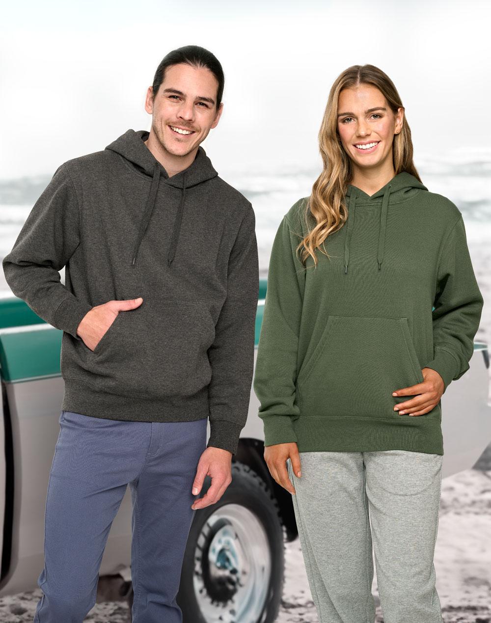 Adult's Close Front  Contrast Fleecy Hoodie | FL09