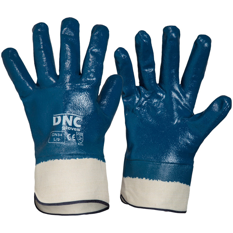 Blue Nitrile Full Dip With Canvas Cuff | GN34