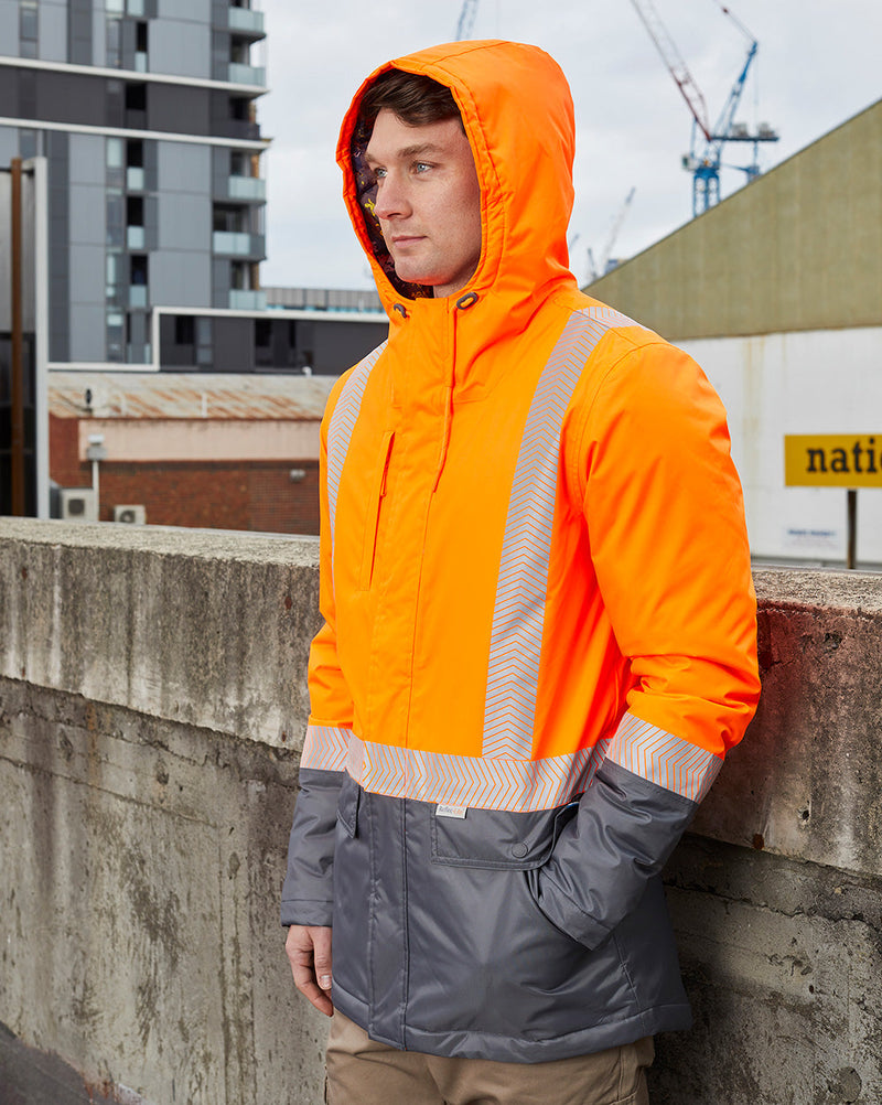 Harvey Parka in Fluoro Orange & Charcoal | 47508