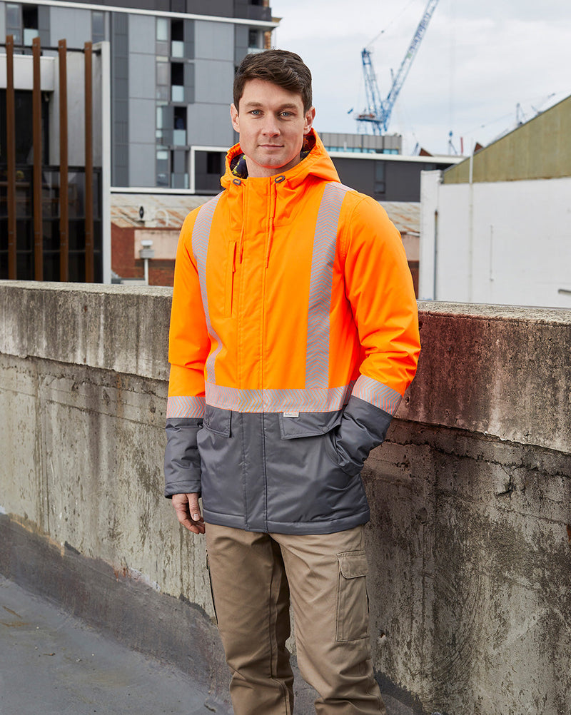 Harvey Parka in Fluoro Orange & Charcoal | 47508