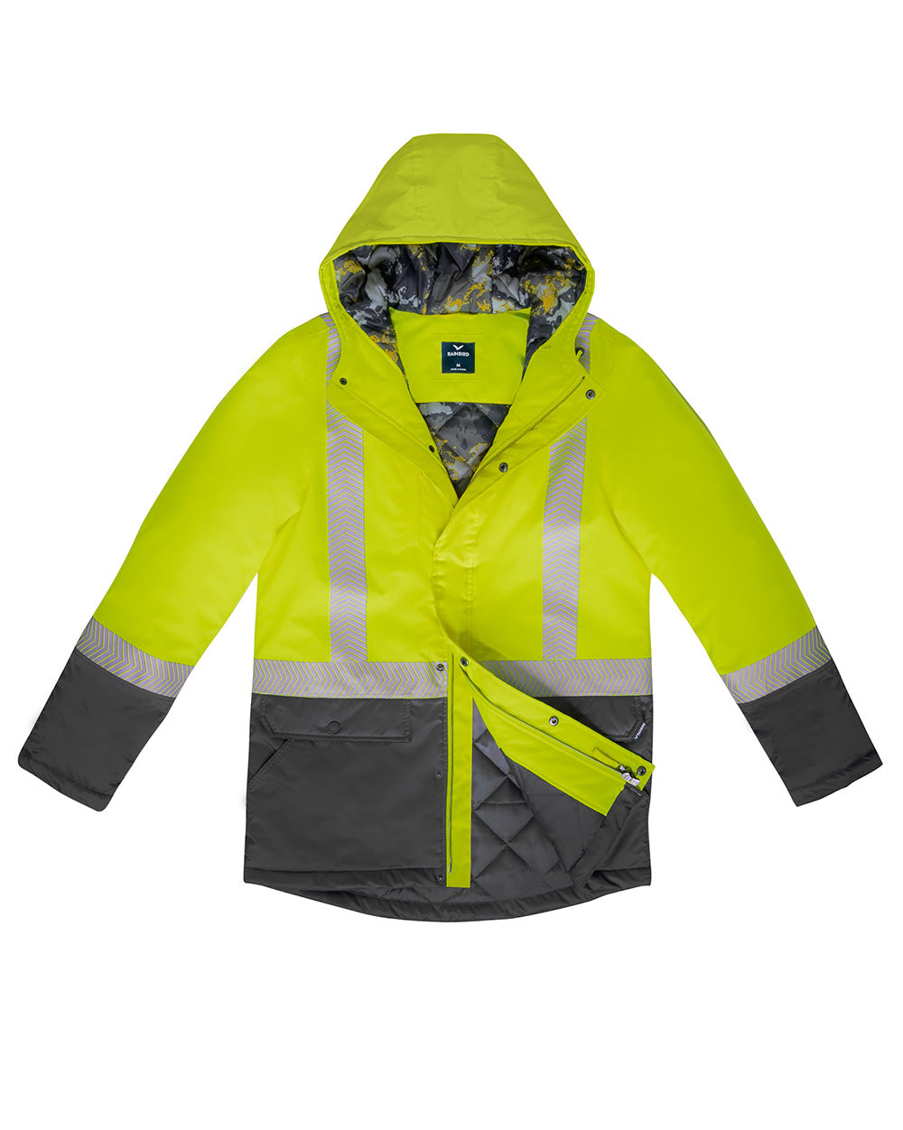 Harvey Parka in Fluoro Yellow & Charcoal | 47509