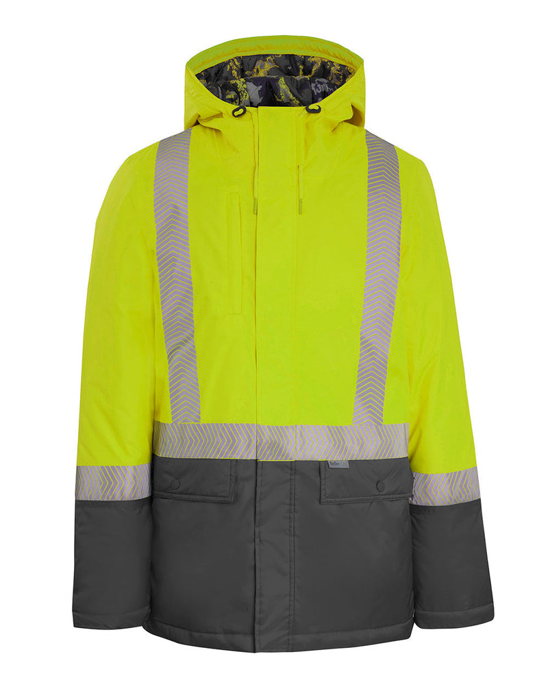Harvey Parka in Fluoro Yellow & Charcoal | 47509