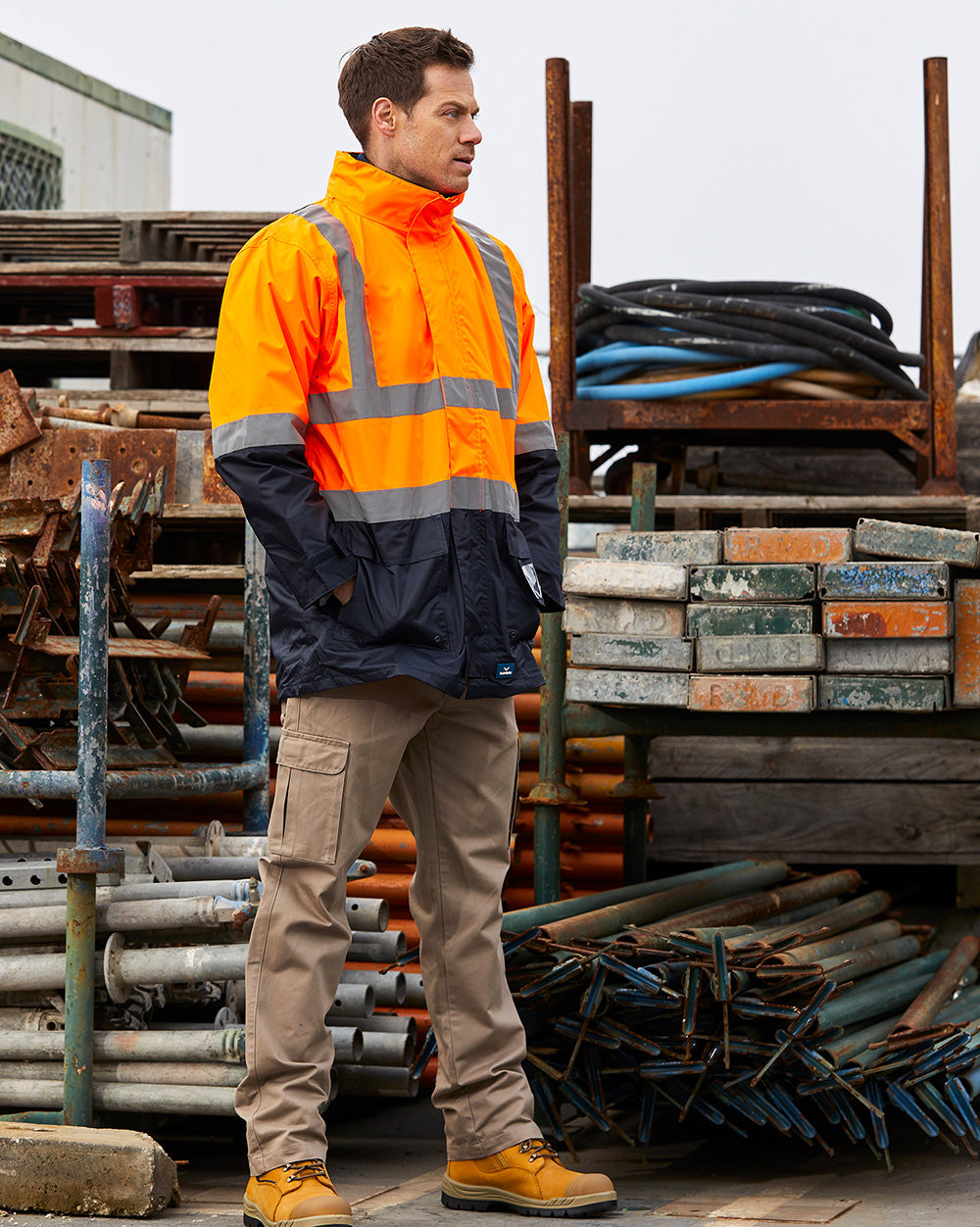 Healy 4-in-1 Jacket & Vest in Fluoro Orange & Navy | 47145