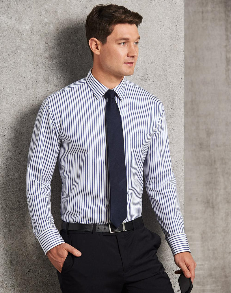 Men's Sateen Stripe L/S Shirt | M7310L