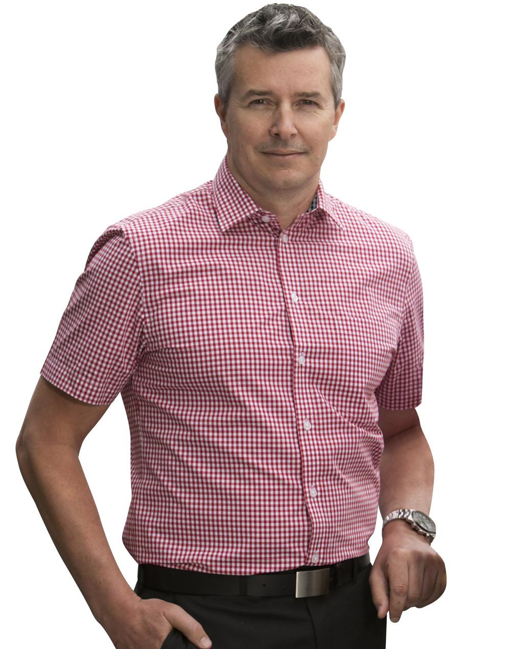Men's Gingham Check S/S Shirt | M7330S